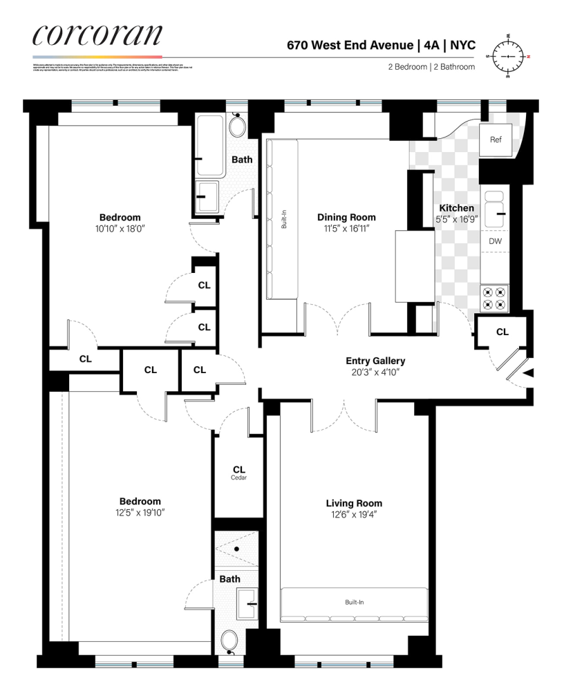 Floorplan for 670 West End Avenue, 4A