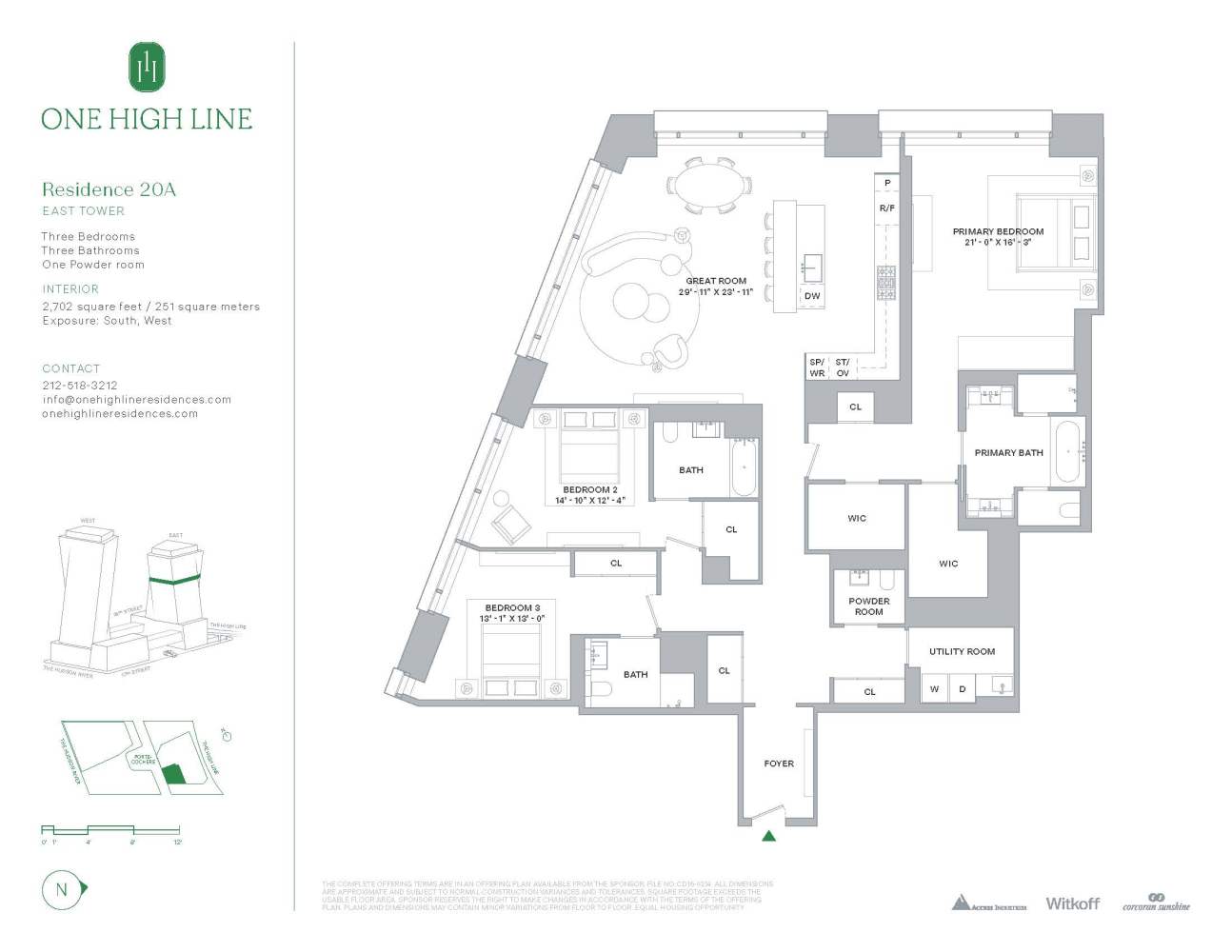 Floorplan for 500 West 18th Street East 20A