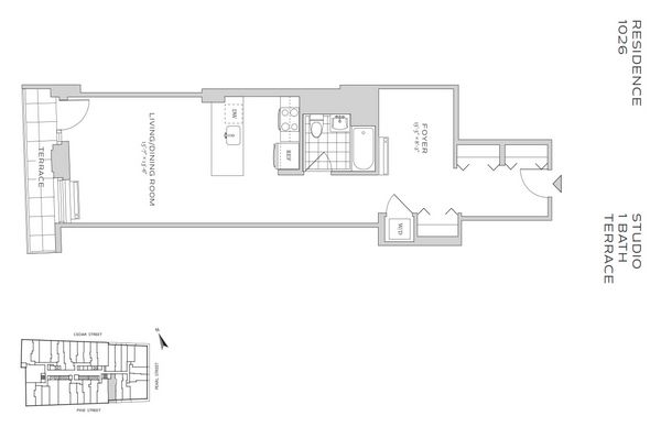 Floorplan for 70 Pine Street, 1026