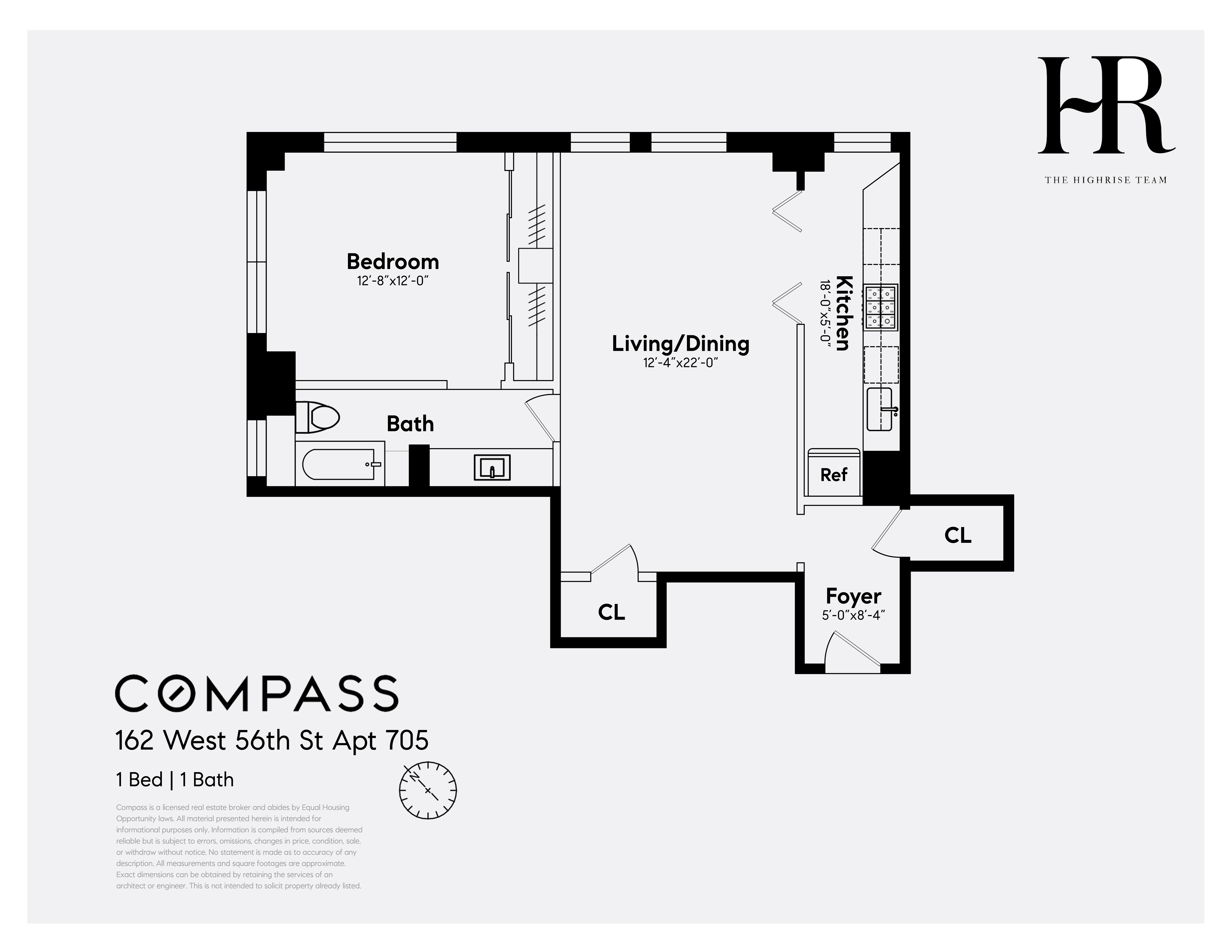 Floorplan for 162 West 56th Street, 705