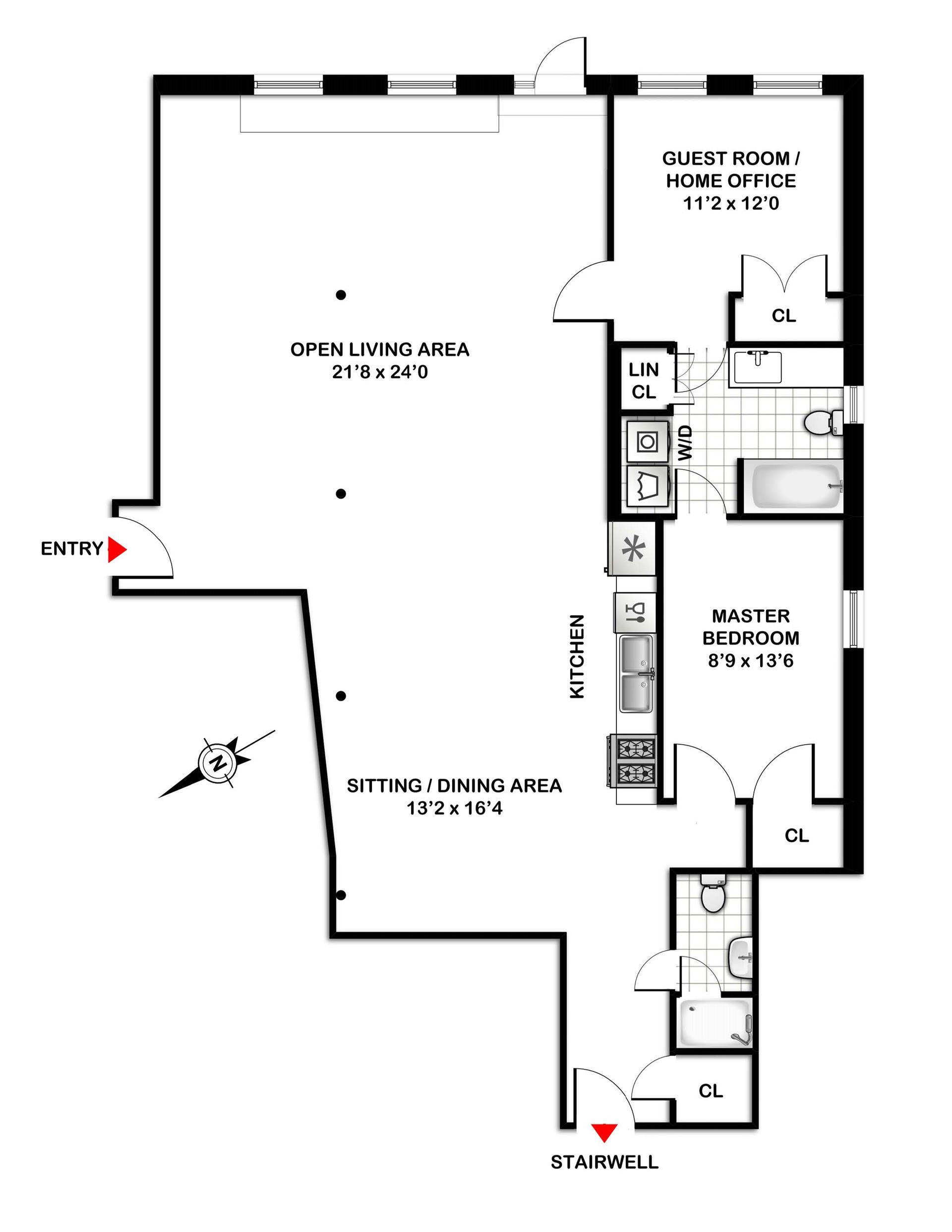 Floorplan for 159 Mercer Street, 3E