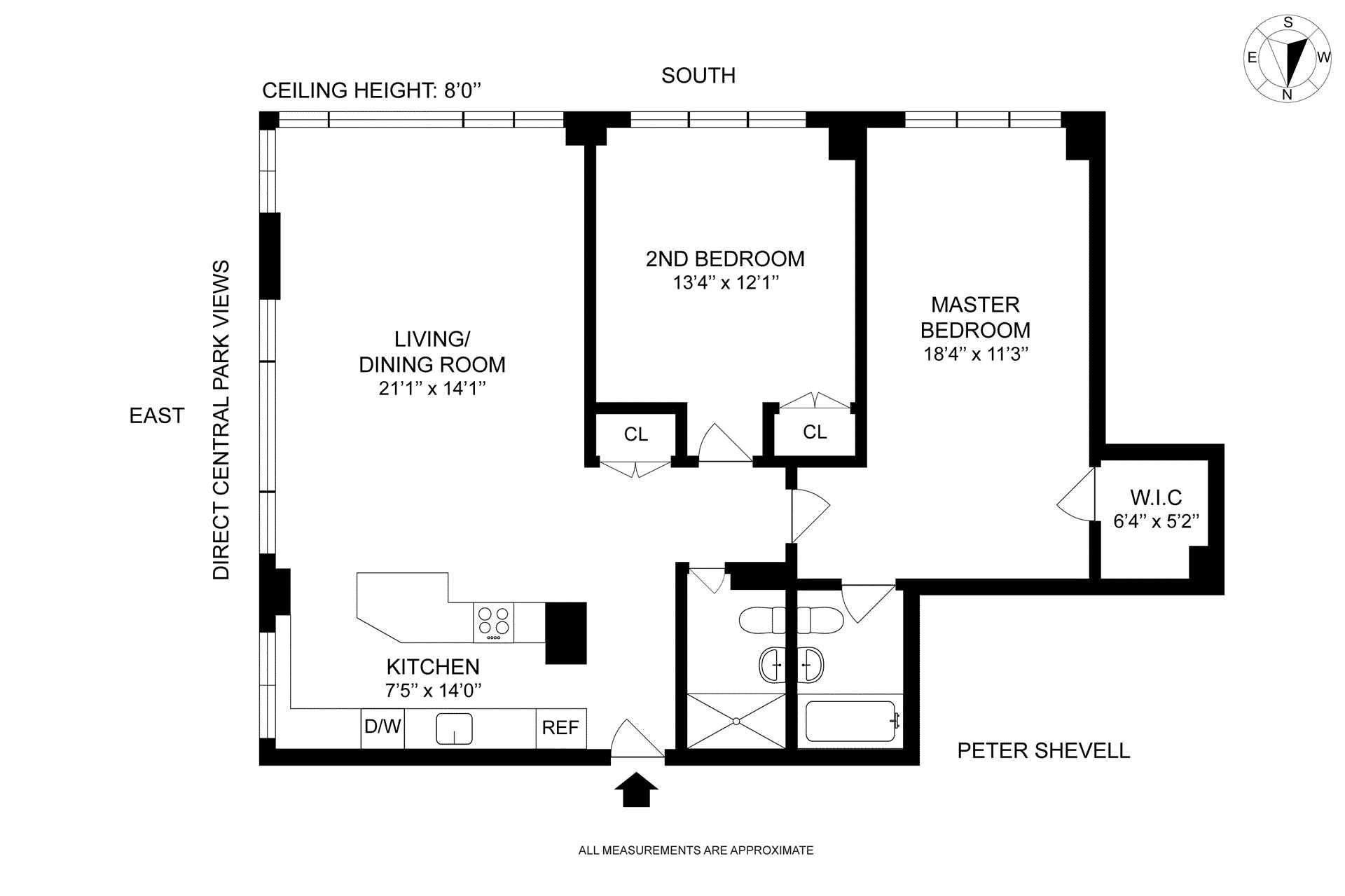 Floorplan for 45 West 67th Street, 23B