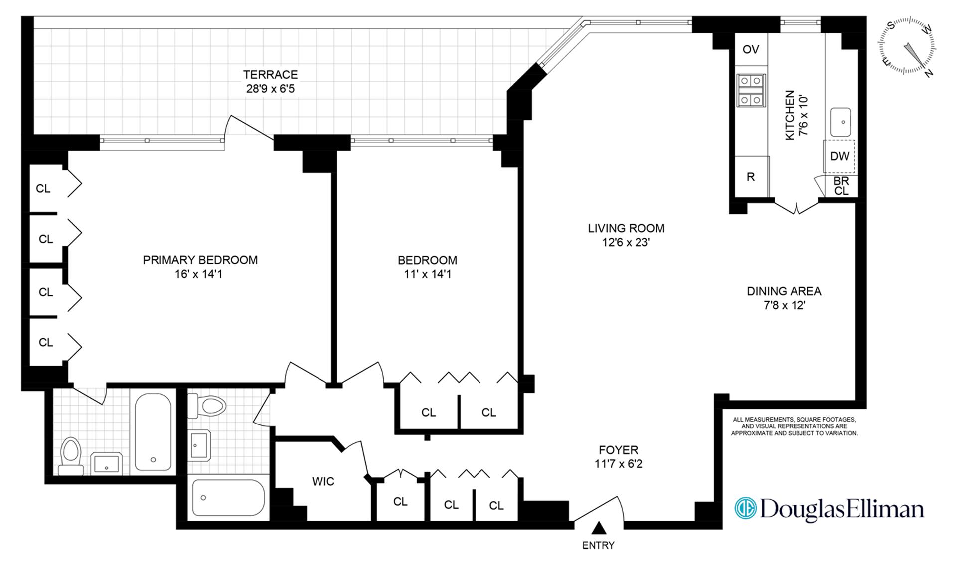 Floorplan for 445 East 86th Street, 15H