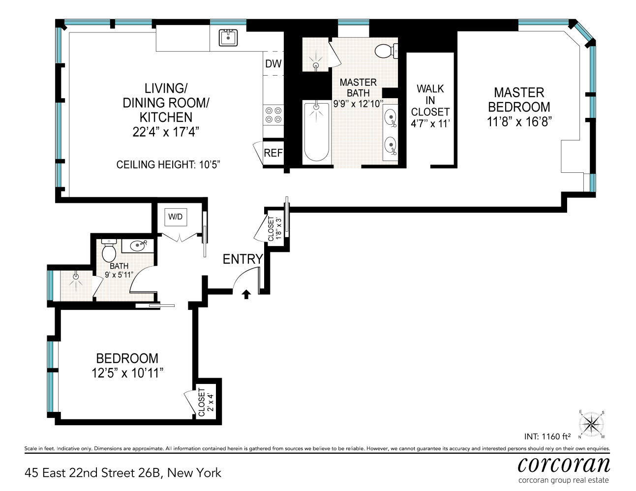 Floorplan for 45 East 22nd Street, 26B