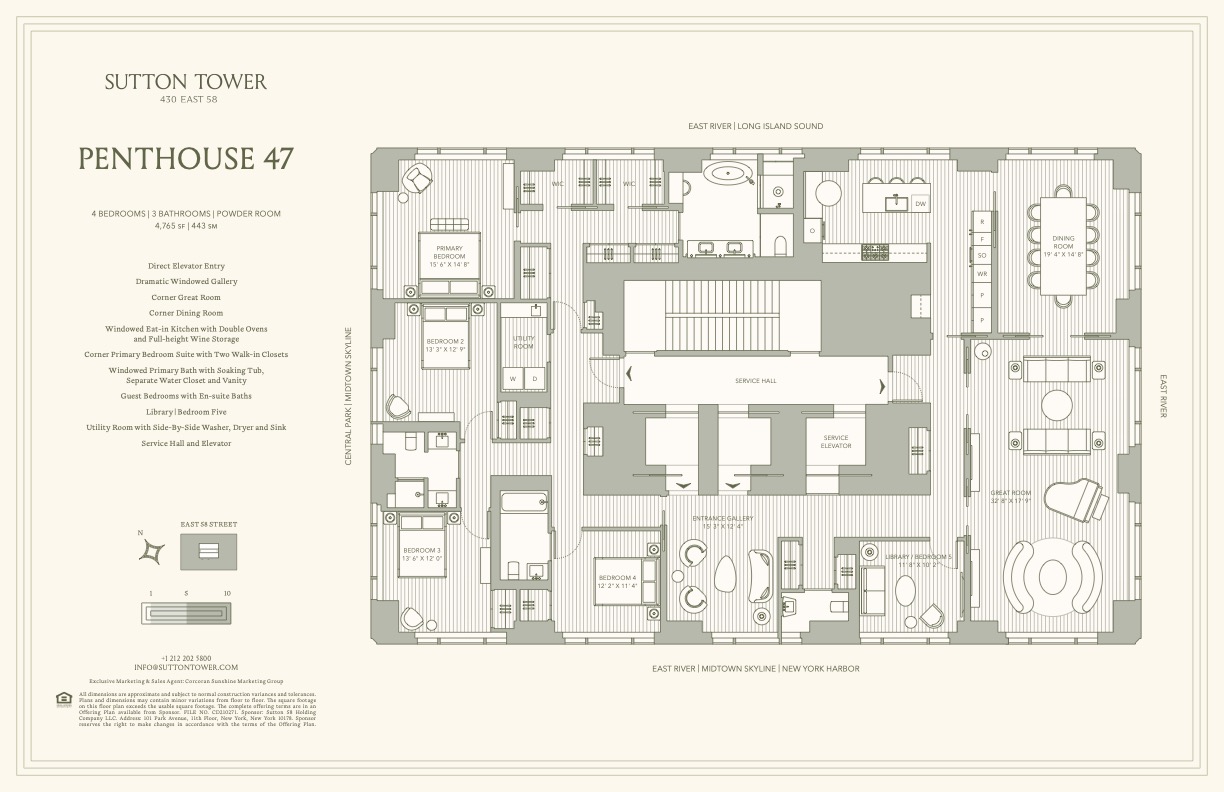 Floorplan for 430 East 58th Street, PH47A