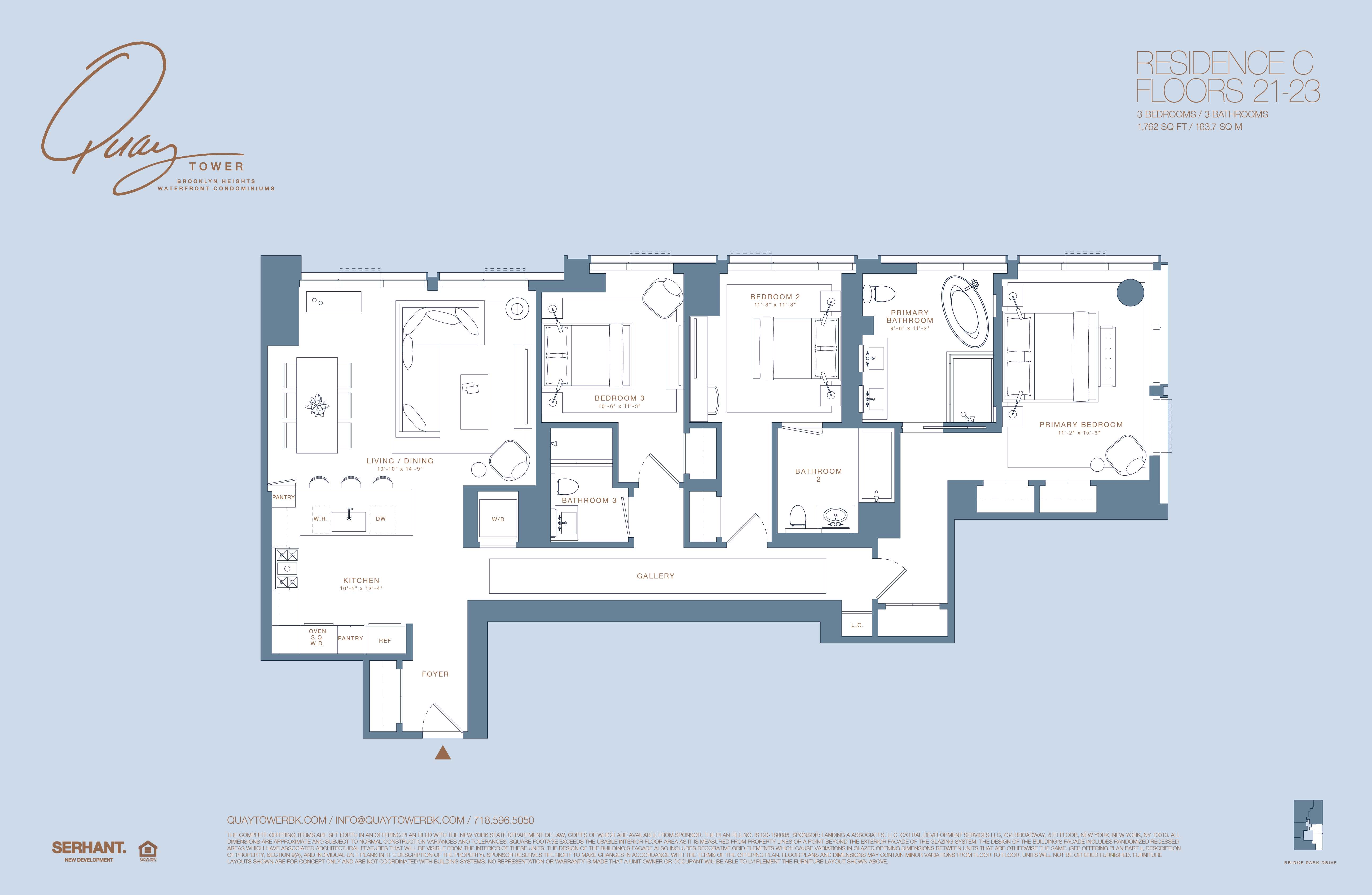 Floorplan for 50 Bridge Park Drive, 22C