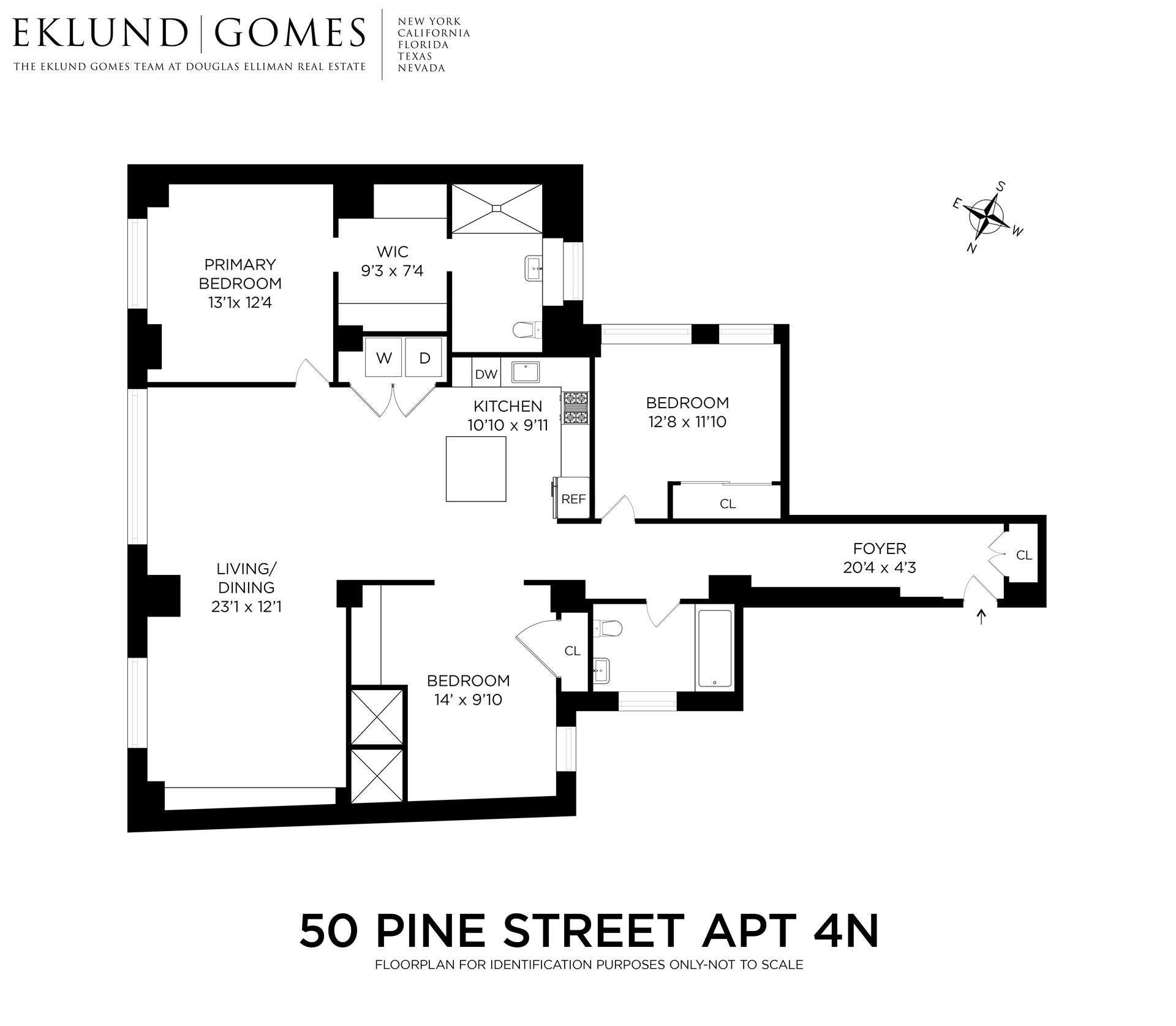 Floorplan for 50 Pine Street, 4N