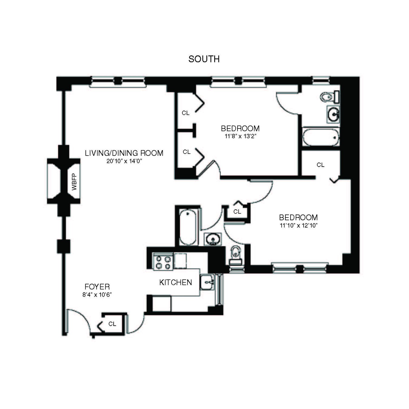 Floorplan for 40 West 55th Street, 6D