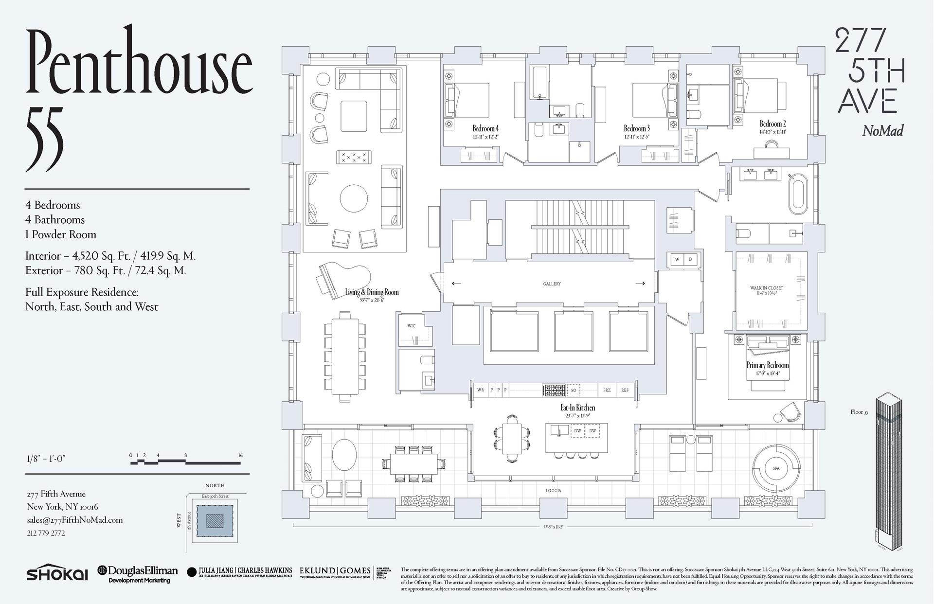 Floorplan for 277 5th Avenue, PH55