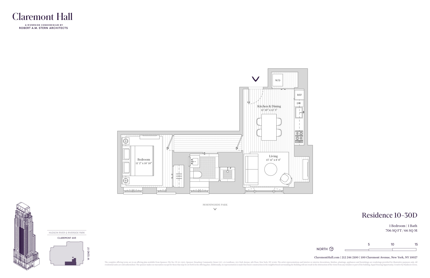 Floorplan for 100 Claremont Avenue, 27D