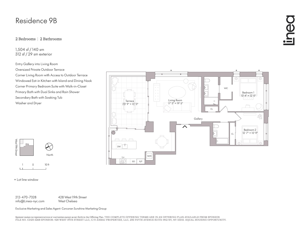 Floorplan for 428 West 19th Street, 9B