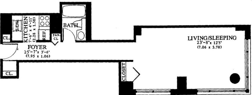 Floorplan for 350 West 50th Street, 6K