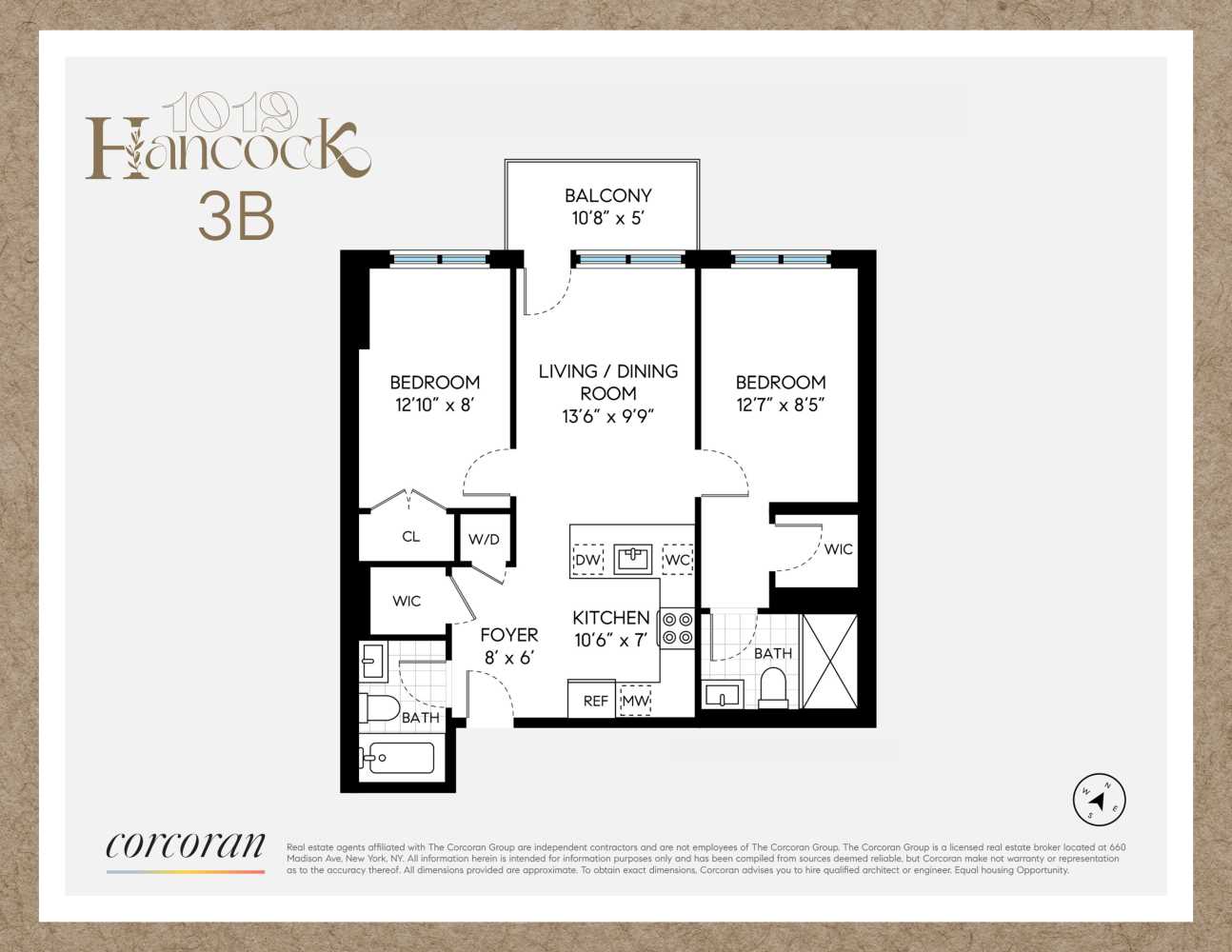 Floorplan for 1019 Hancock Street, 3B