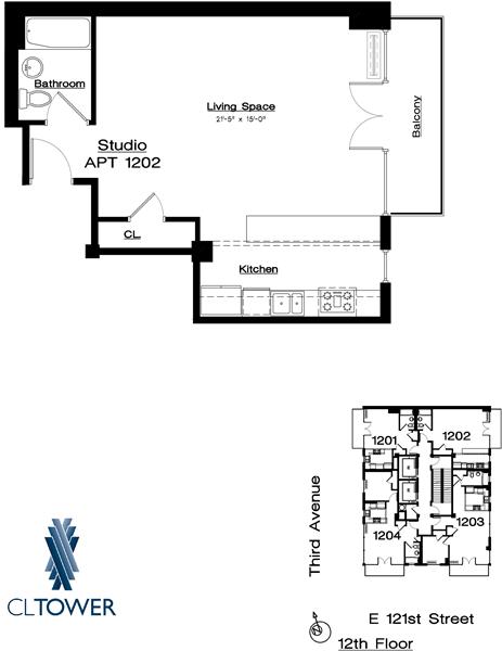 Floorplan for 203 East 121st Street, 1202