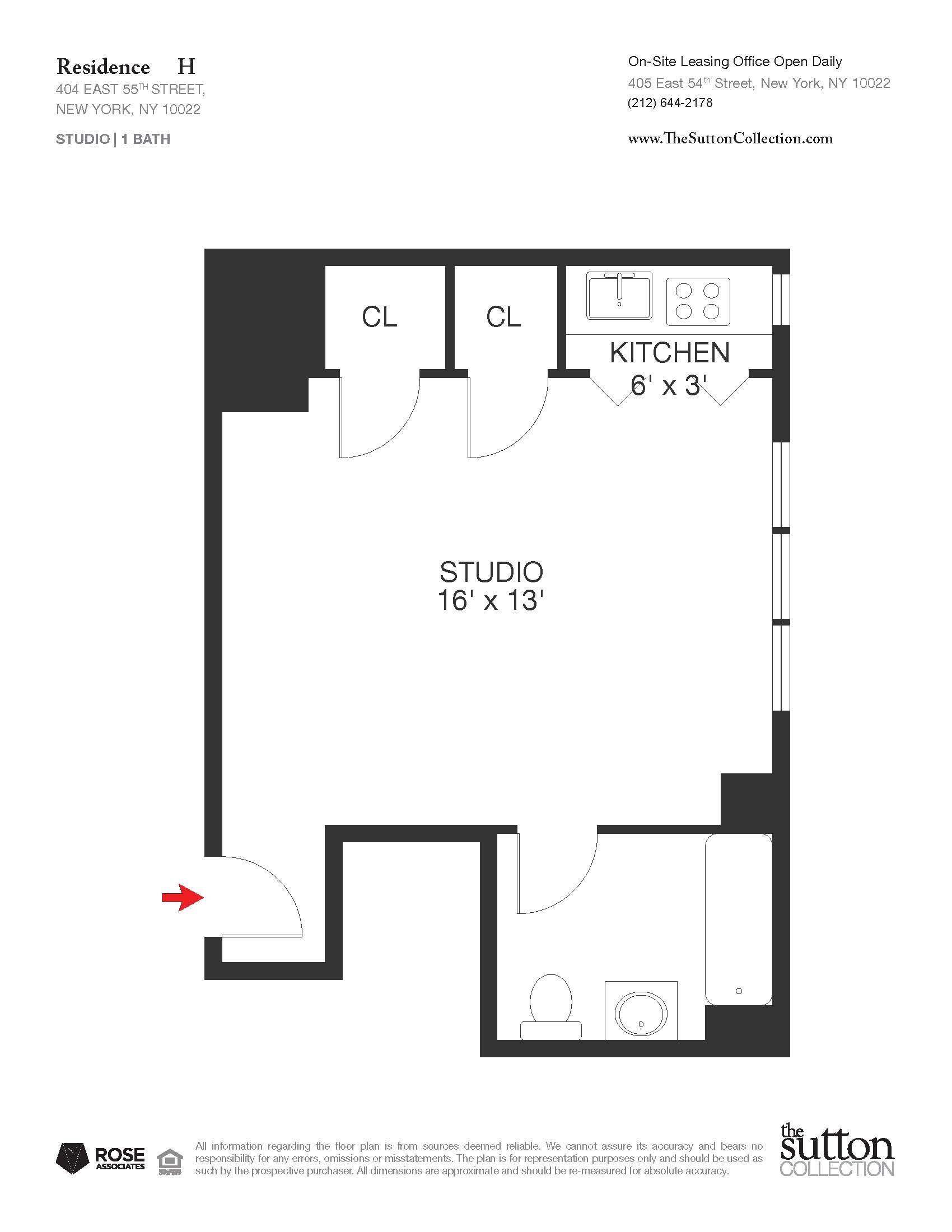 Floorplan for 405 East 54th Street, 7-H