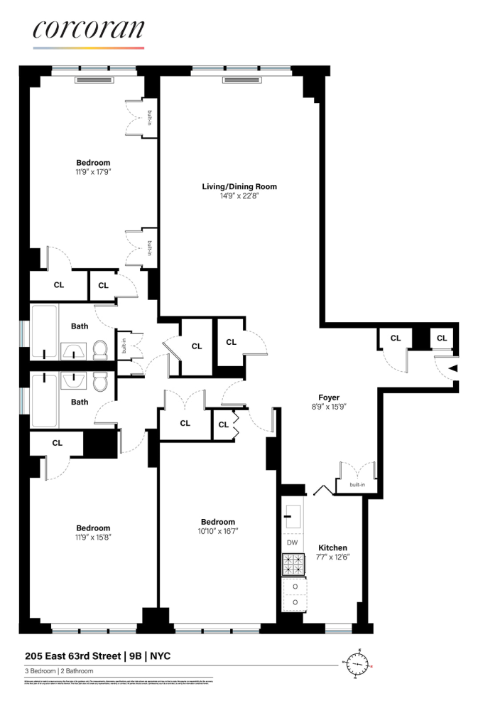 Floorplan for 205 East 63rd Street, 9B