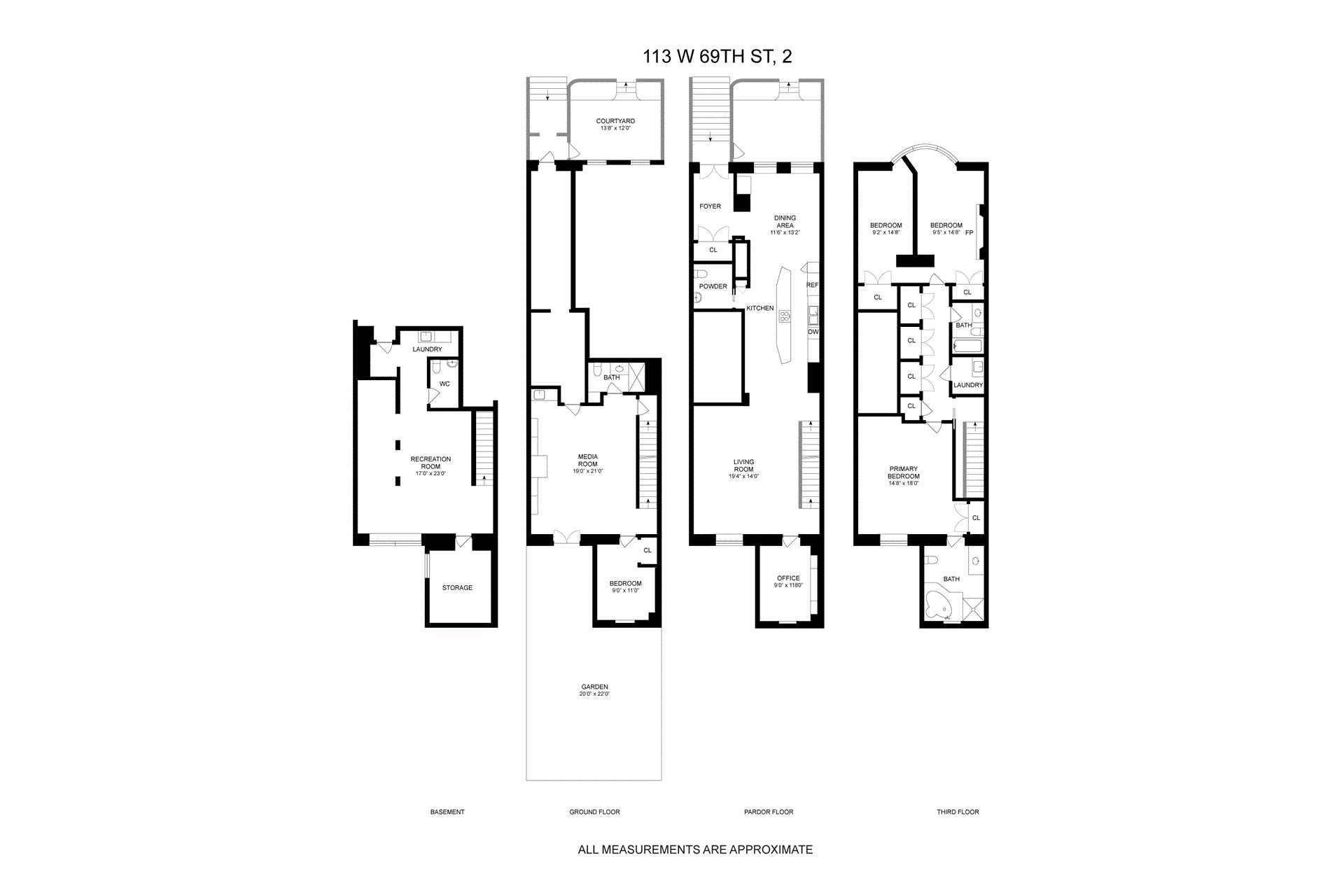 Floorplan for 113 West 69th Street, 2