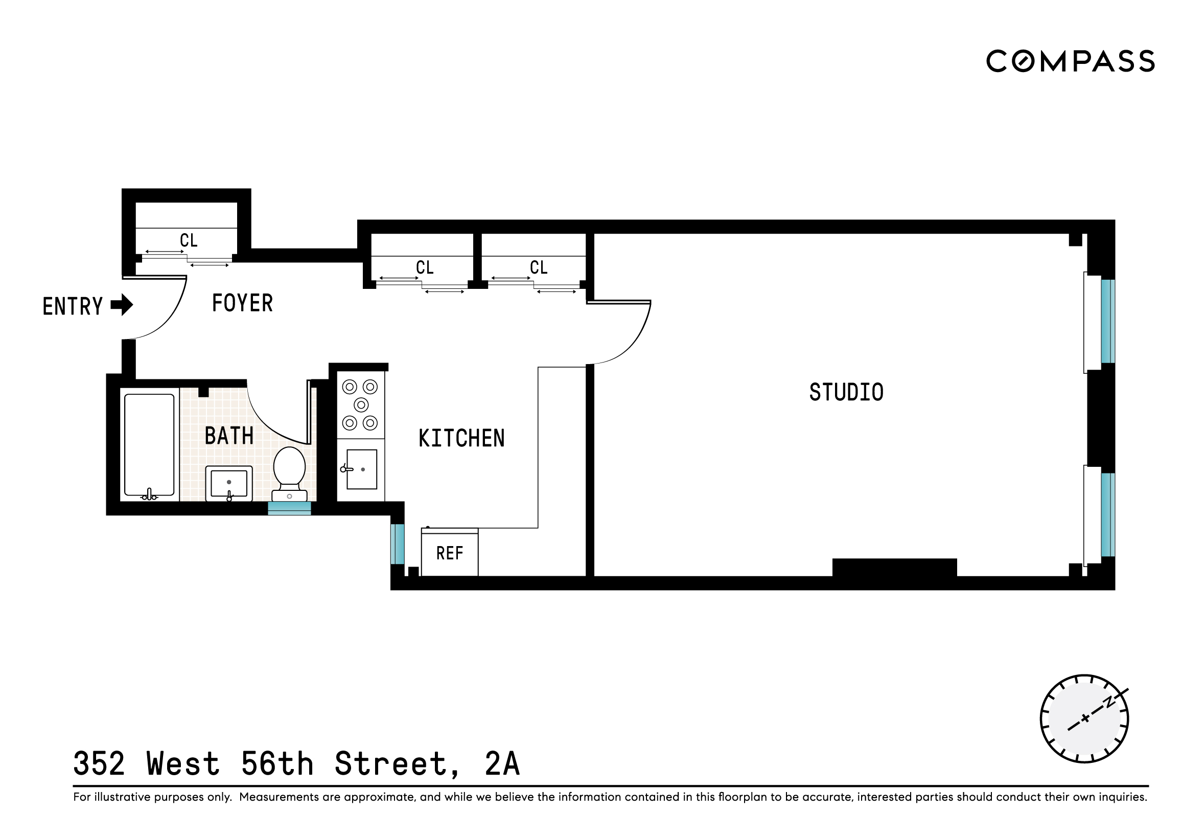 Floorplan for 352 West 56th Street, 2A