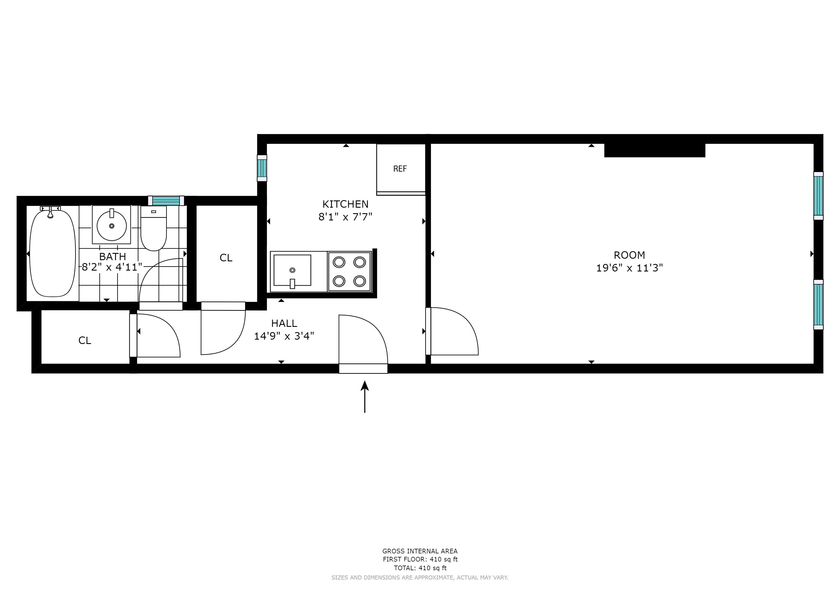 Floorplan for 348 West 56th Street, 1D