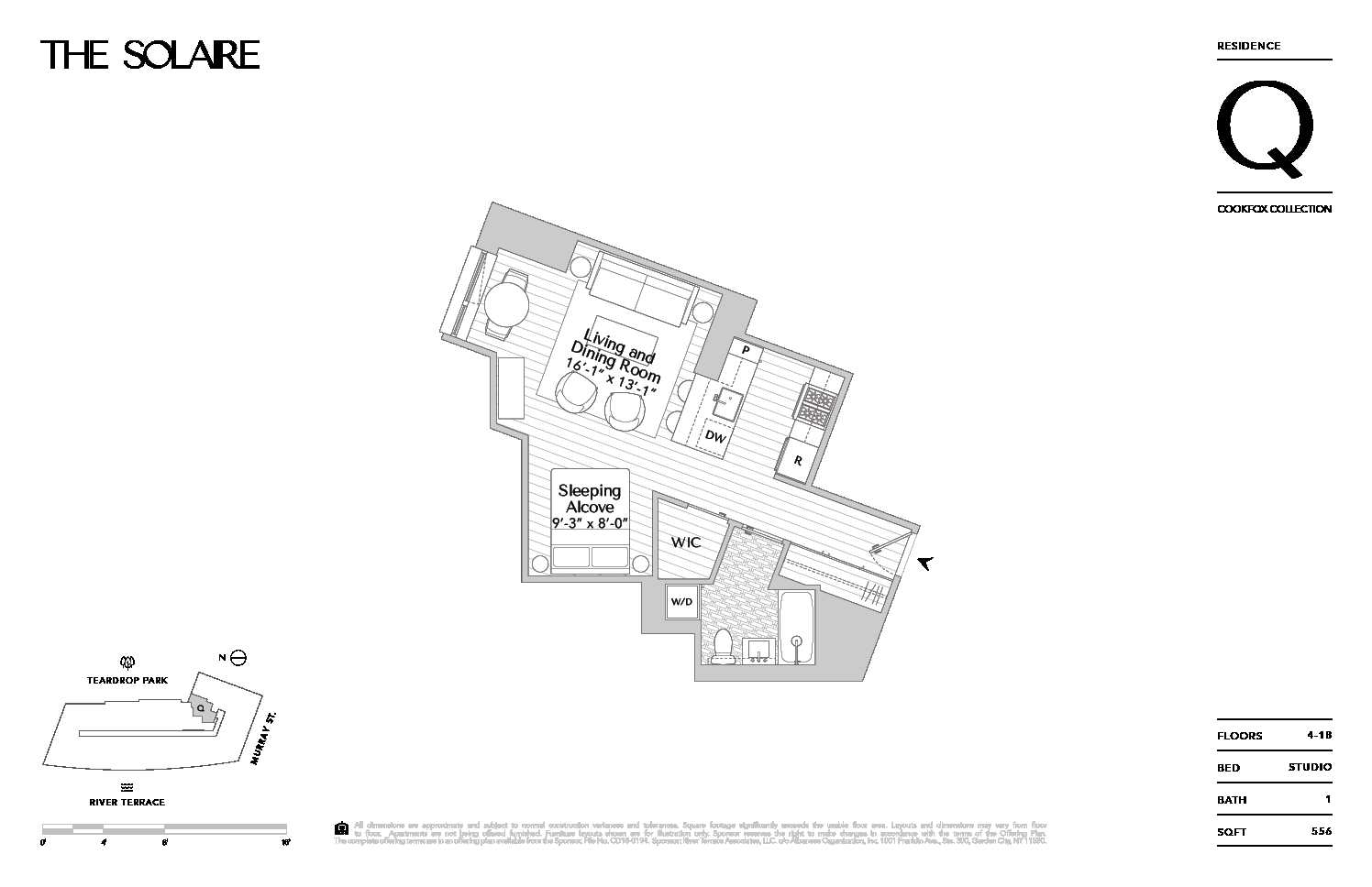 Floorplan for 20 River Terrace, 10Q