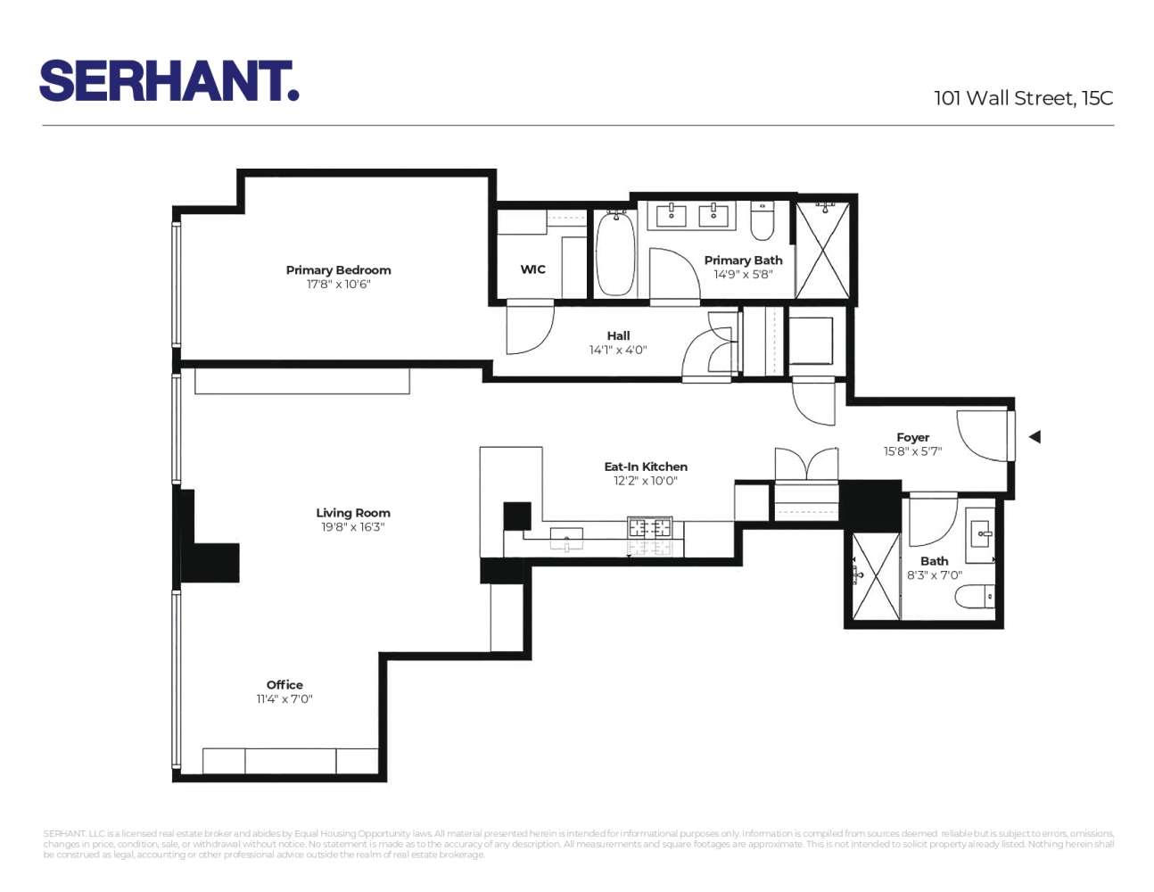 Floorplan for 101 Wall Street, 15C