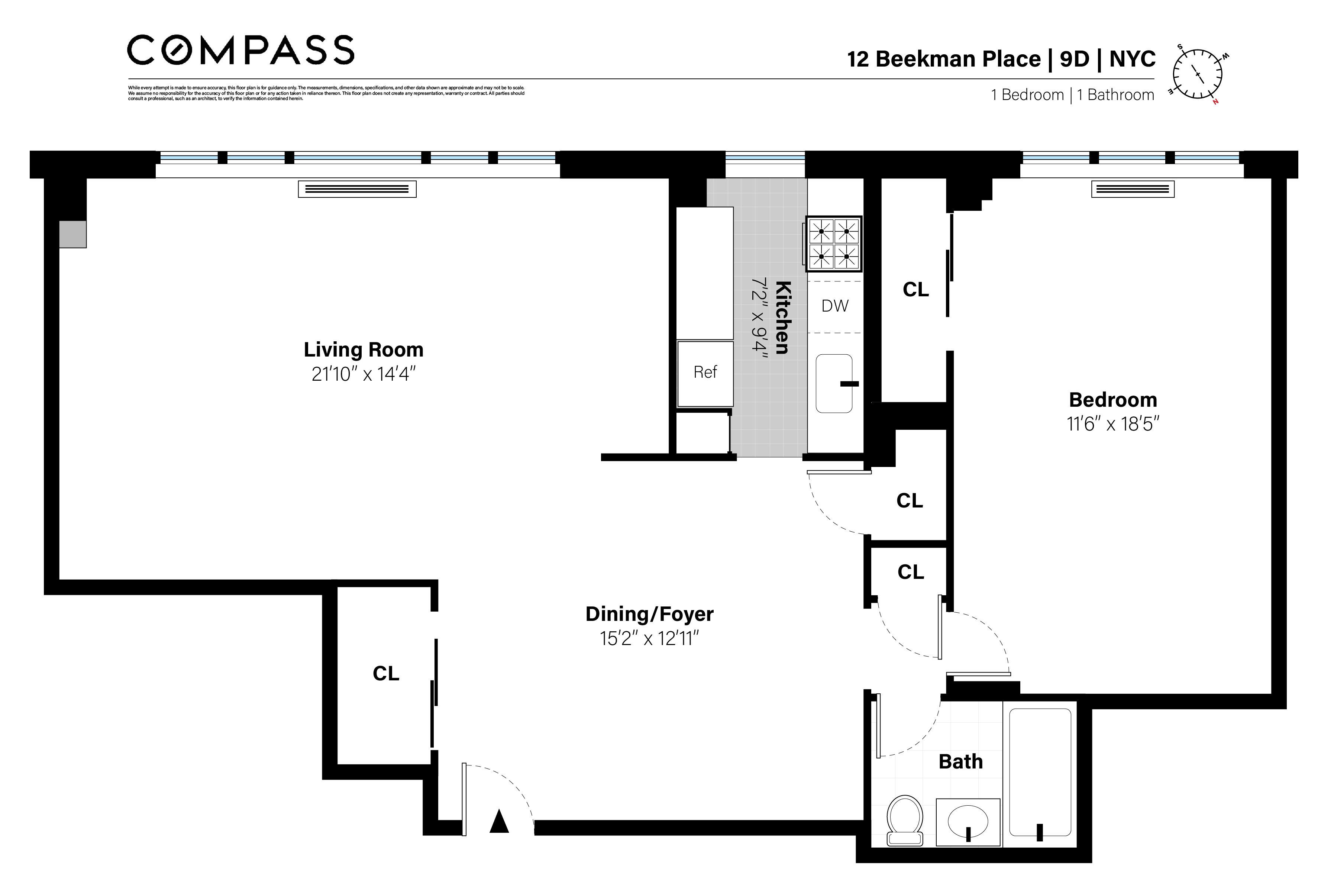 Floorplan for 12 Beekman Place, 9D