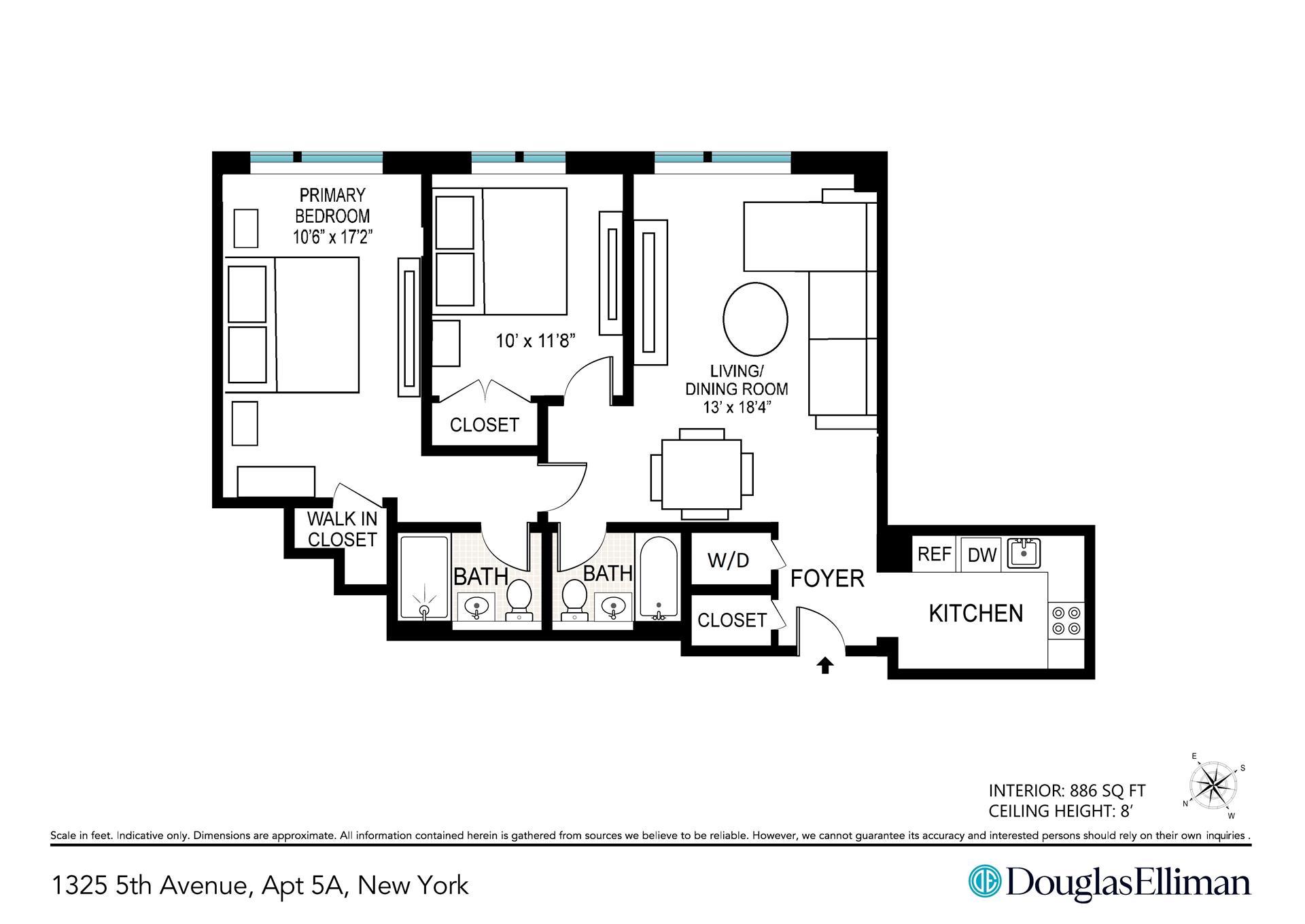 Floorplan for 1325 5th Avenue, 5A