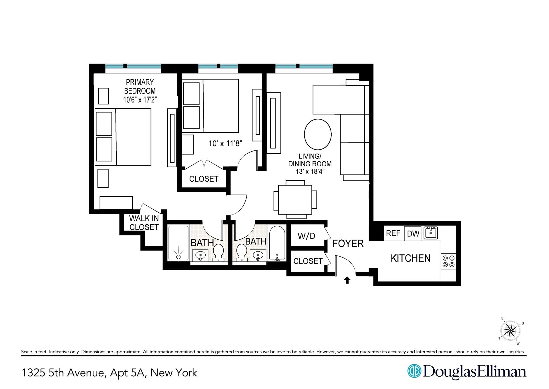 Floorplan for 1325 5th Avenue, 5A