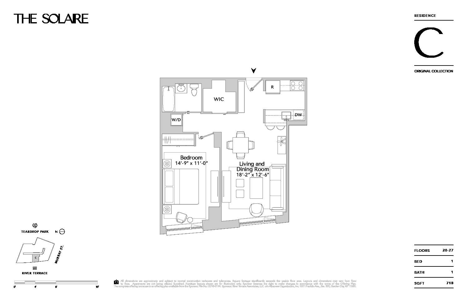 Floorplan for 20 River Terrace, 24C