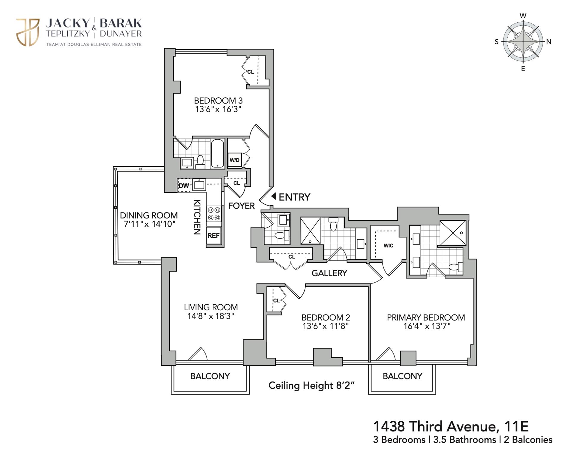 Floorplan for 1438 3rd Avenue, 11E