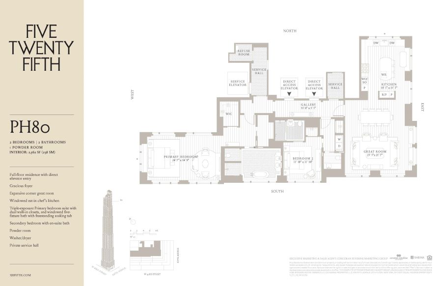 Floorplan for 520 5th Avenue, PH80