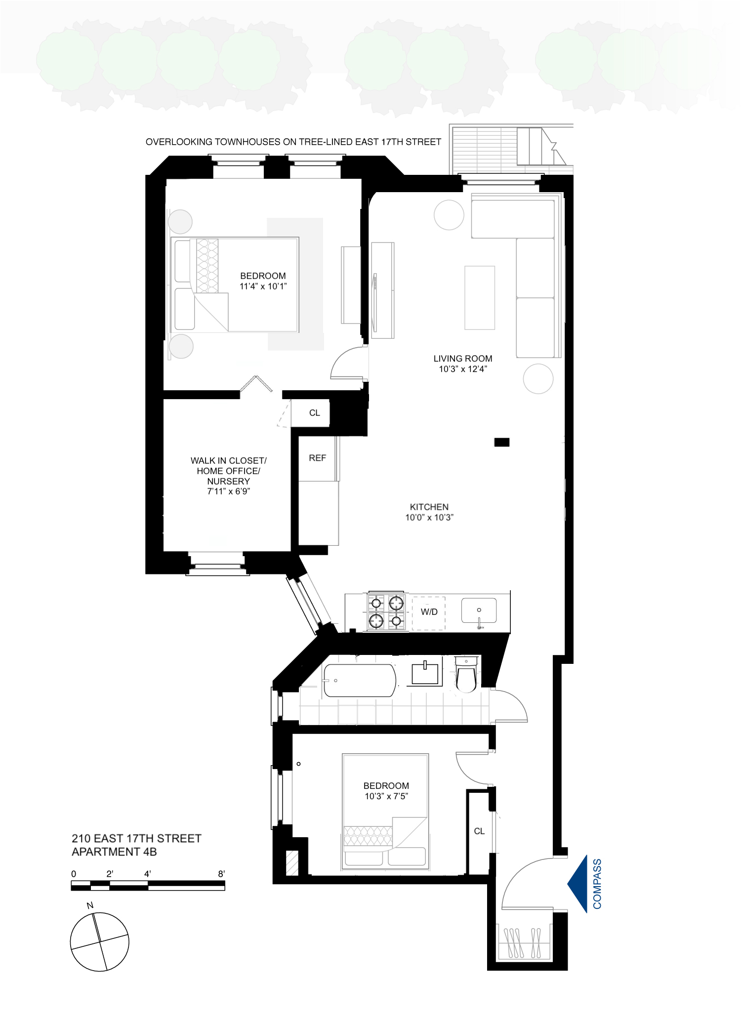 Floorplan for 210 East 17th Street, 4B