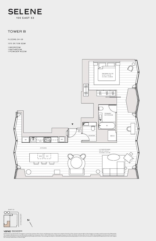 Floorplan for 100 East 53rd Street, 26B