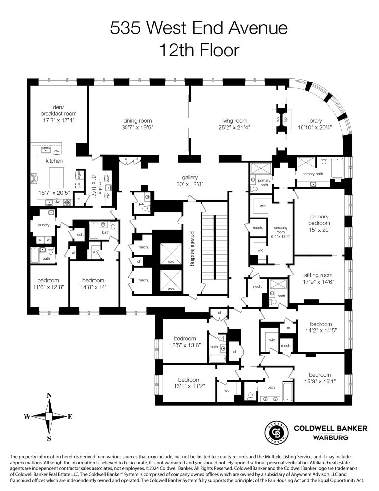 Floorplan for 535 West End Avenue, 12