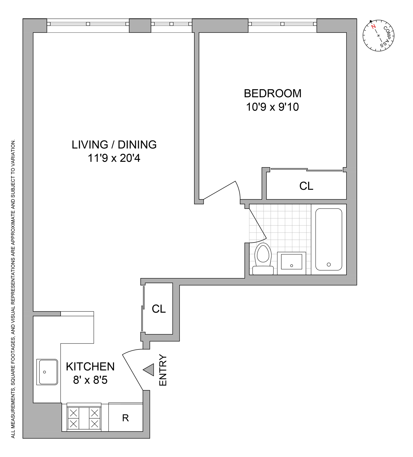 Floorplan for 371 West 126th Street, 2N