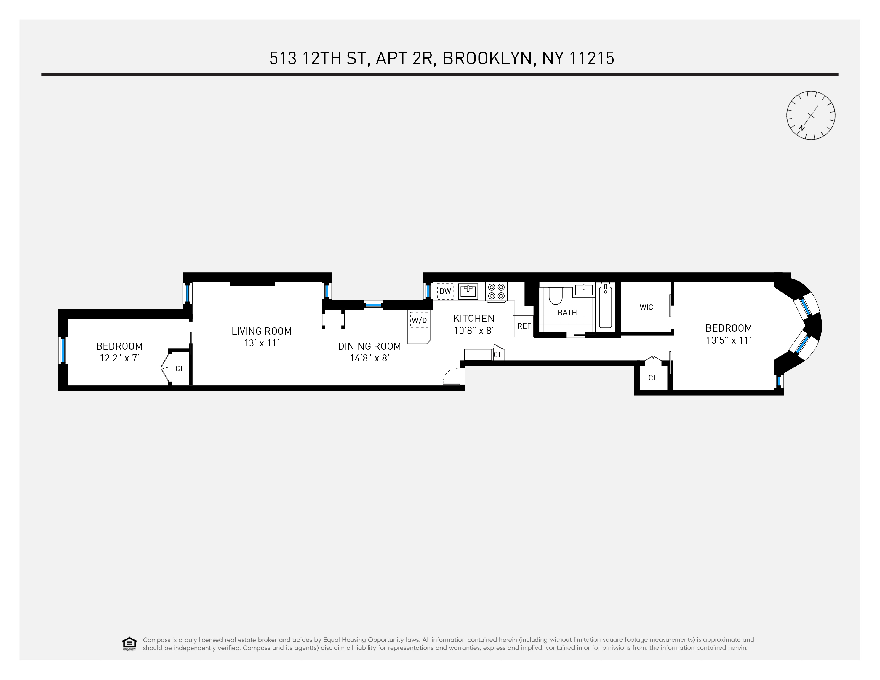 Floorplan for 513 12th Street, 2R