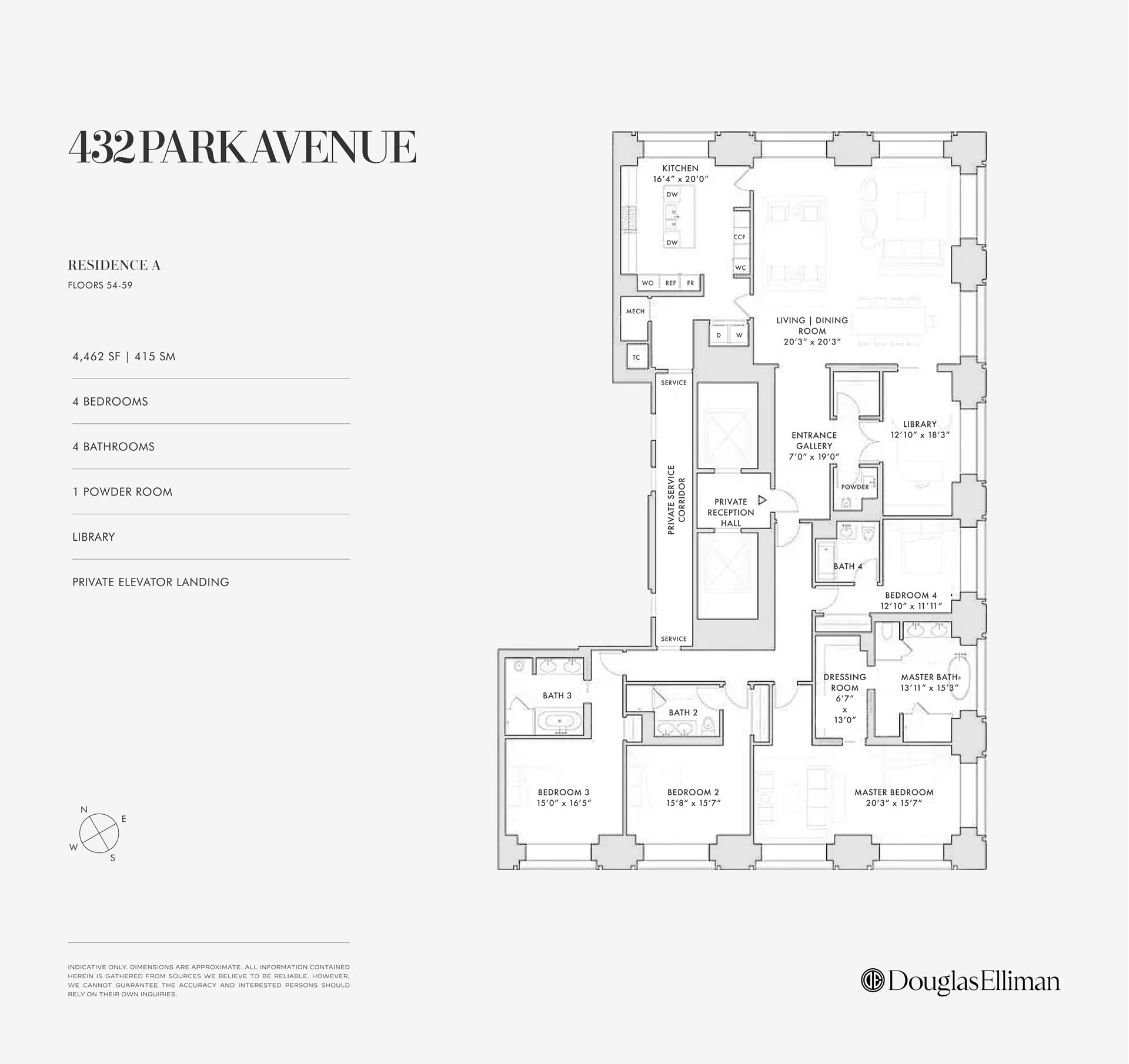 Floorplan for 432 Park Avenue, 54A