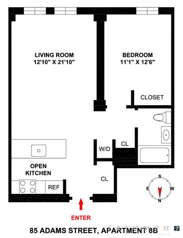 Floorplan for 85 Adams Street, 15-B