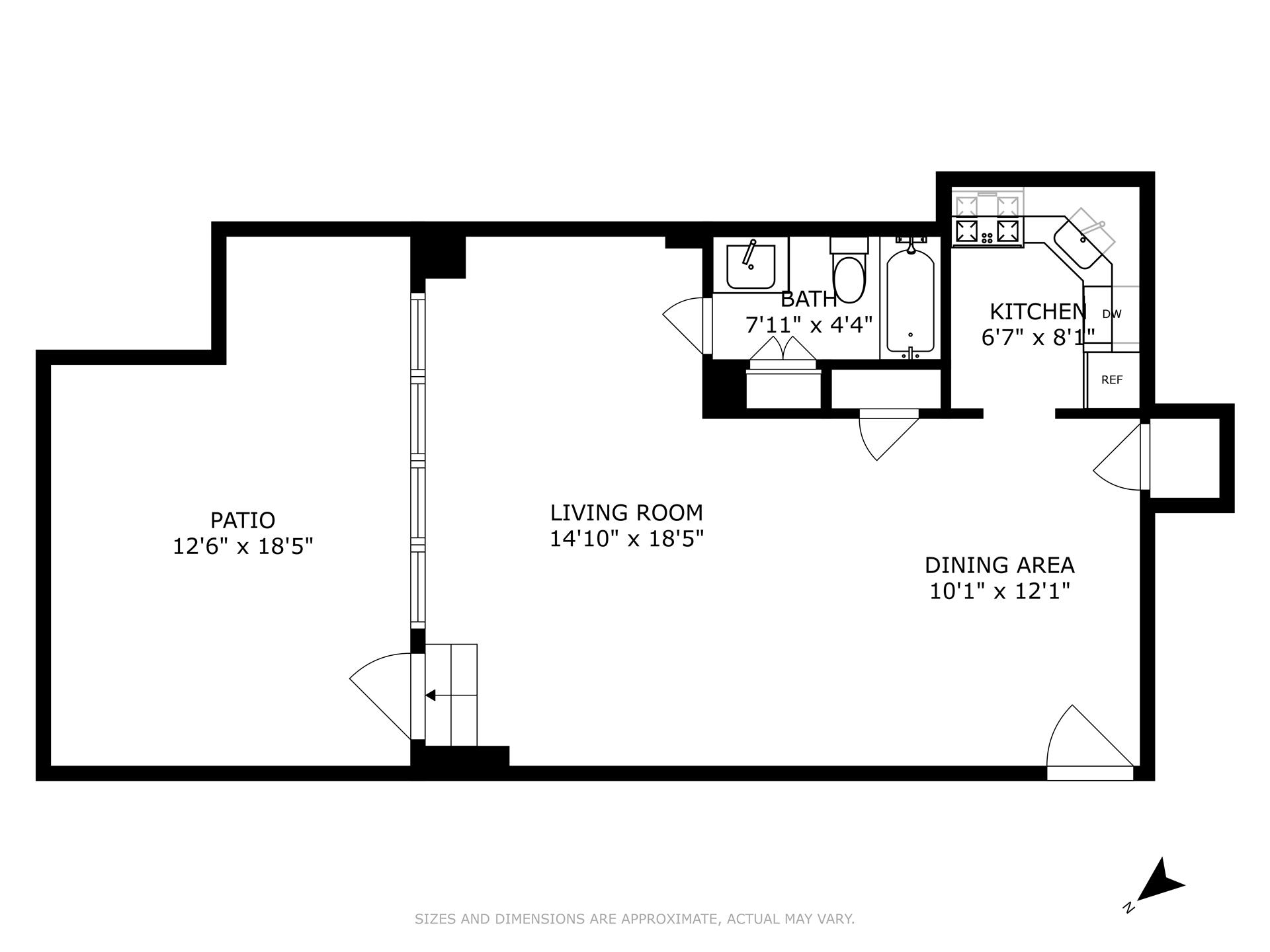 Floorplan for 321 East 48th Street, 1C