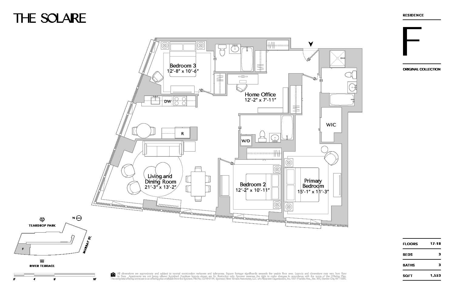 Floorplan for 20 River Terrace, 17F