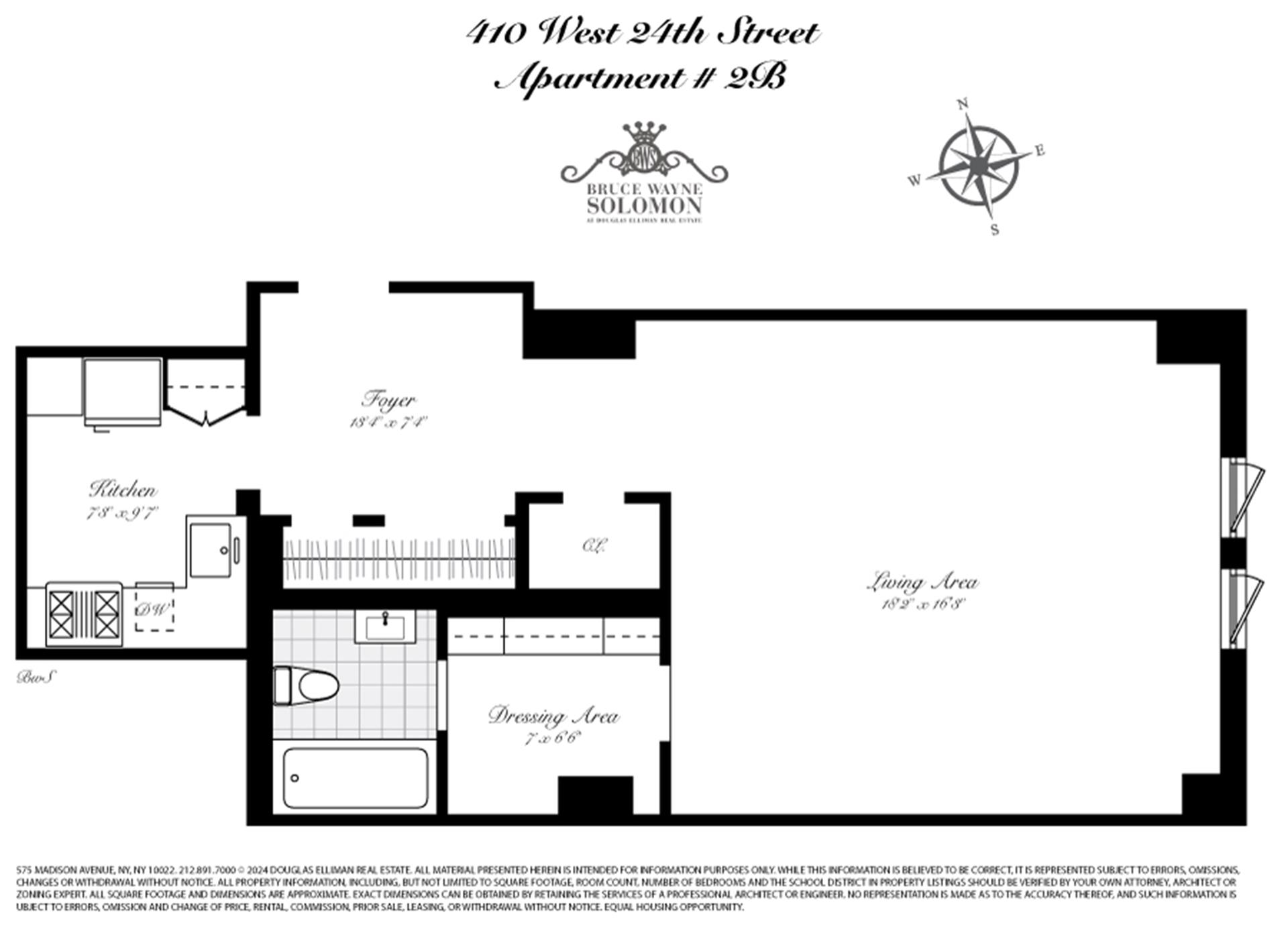 Floorplan for 410 West 24th Street, 2B