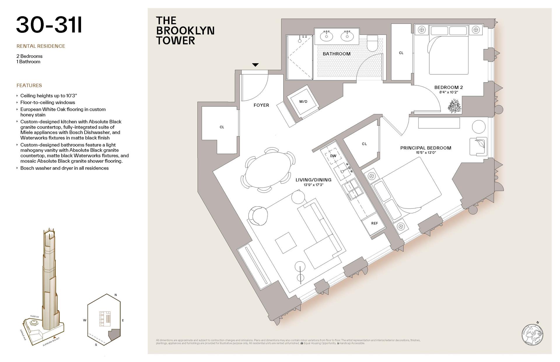 Floorplan for 55 Fleet Street, 31I