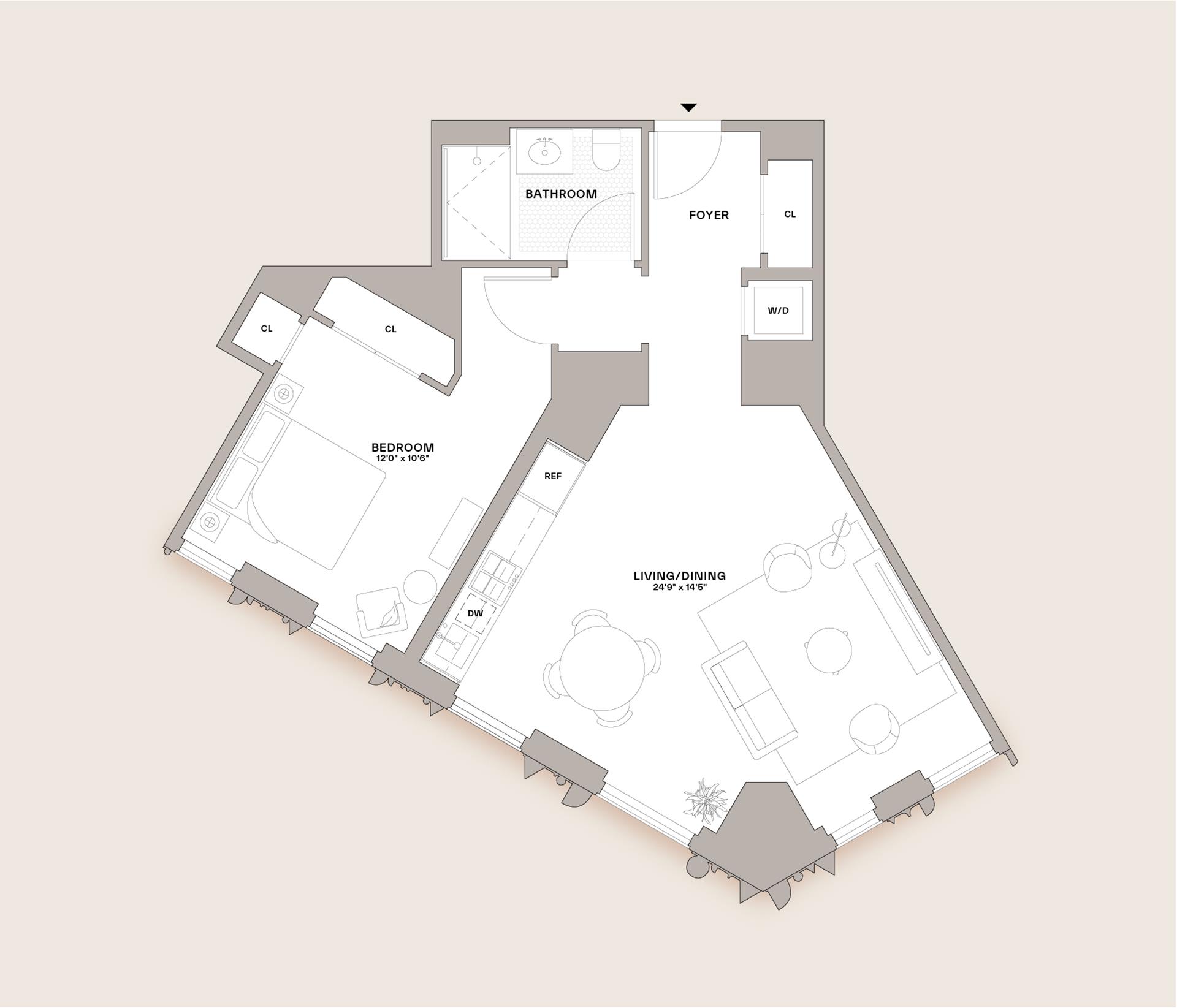 Floorplan for 55 Fleet Street, 31J