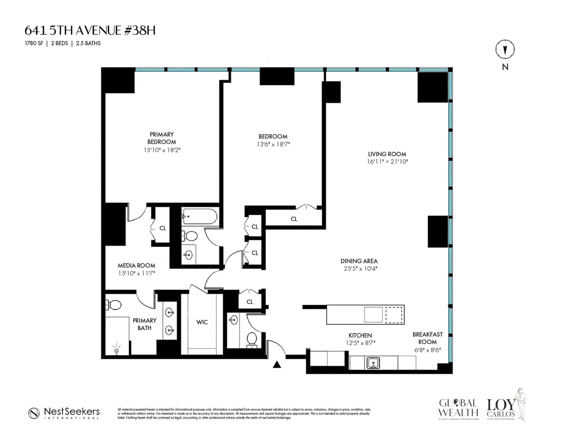 Floorplan for 641 5th Avenue, 38-H