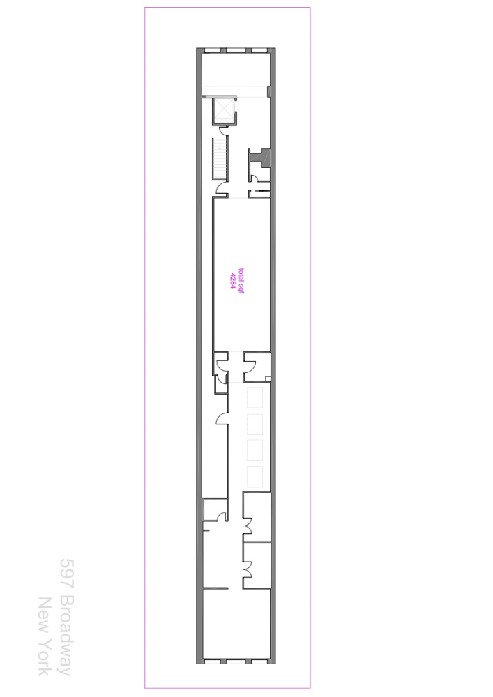 Floorplan for 597 Broadway 2ndfloor