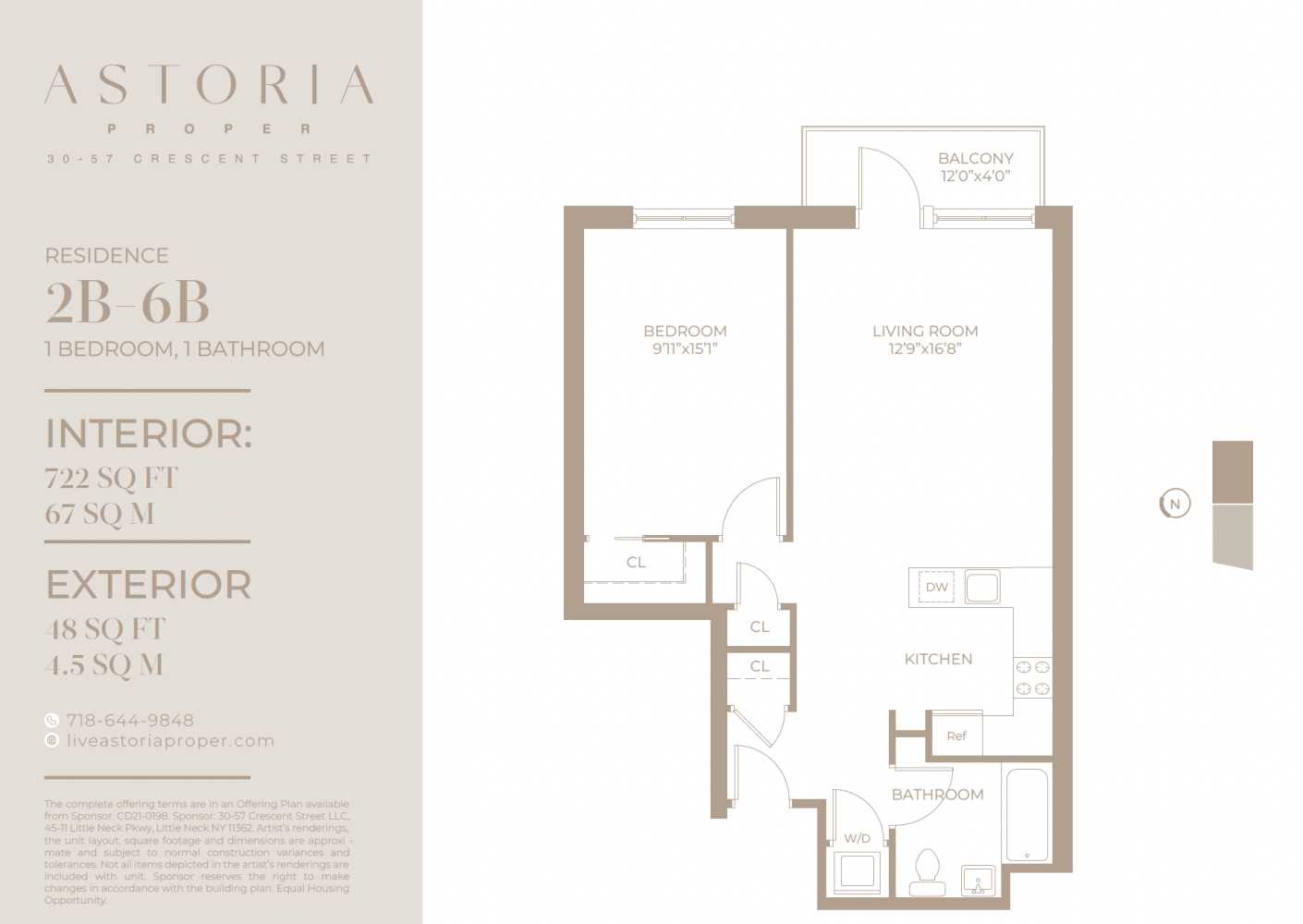 Floorplan for 30-57 Crescent Street, 3B