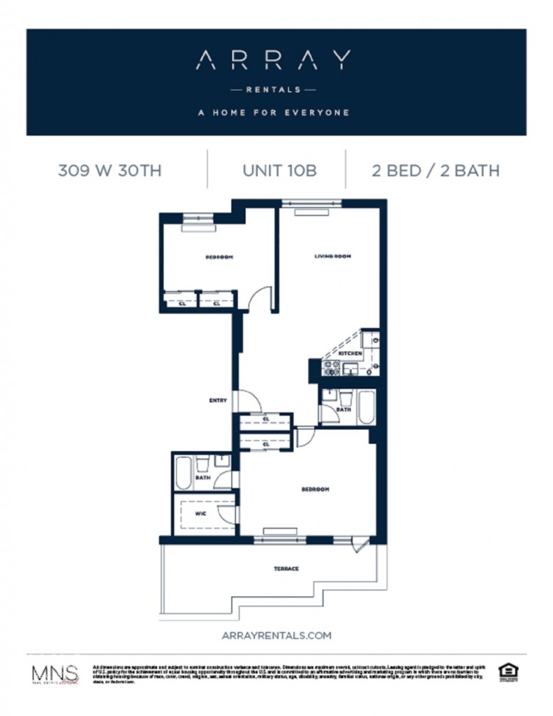 Floorplan for 309 West 30th Street, 10-B