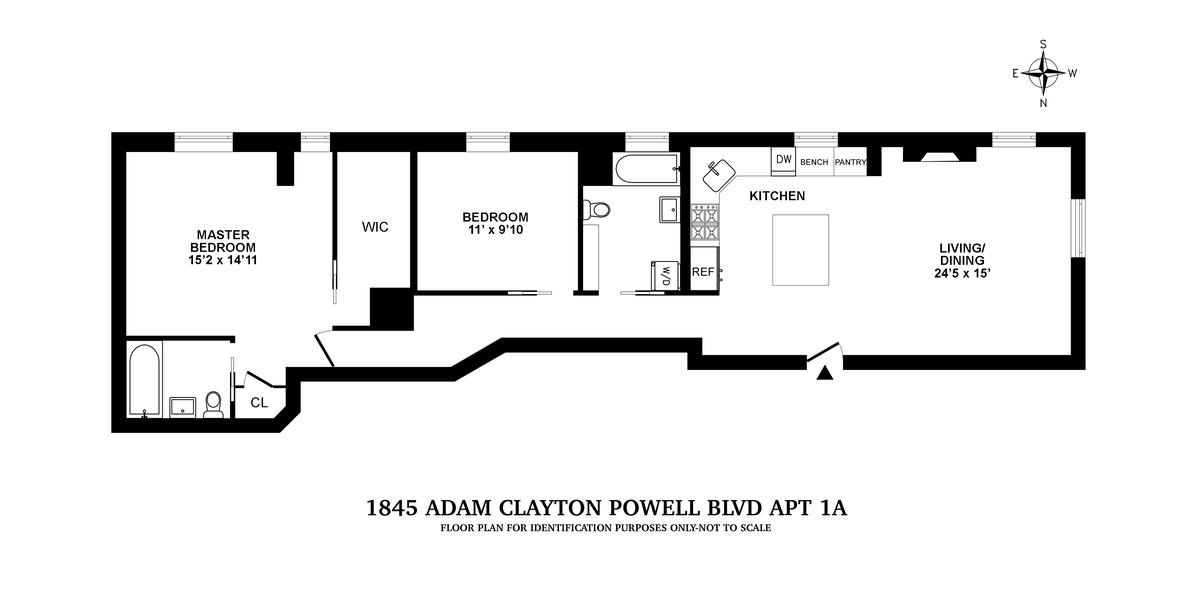 Floorplan for 1845 Adam C Powell Boulevard, 1A