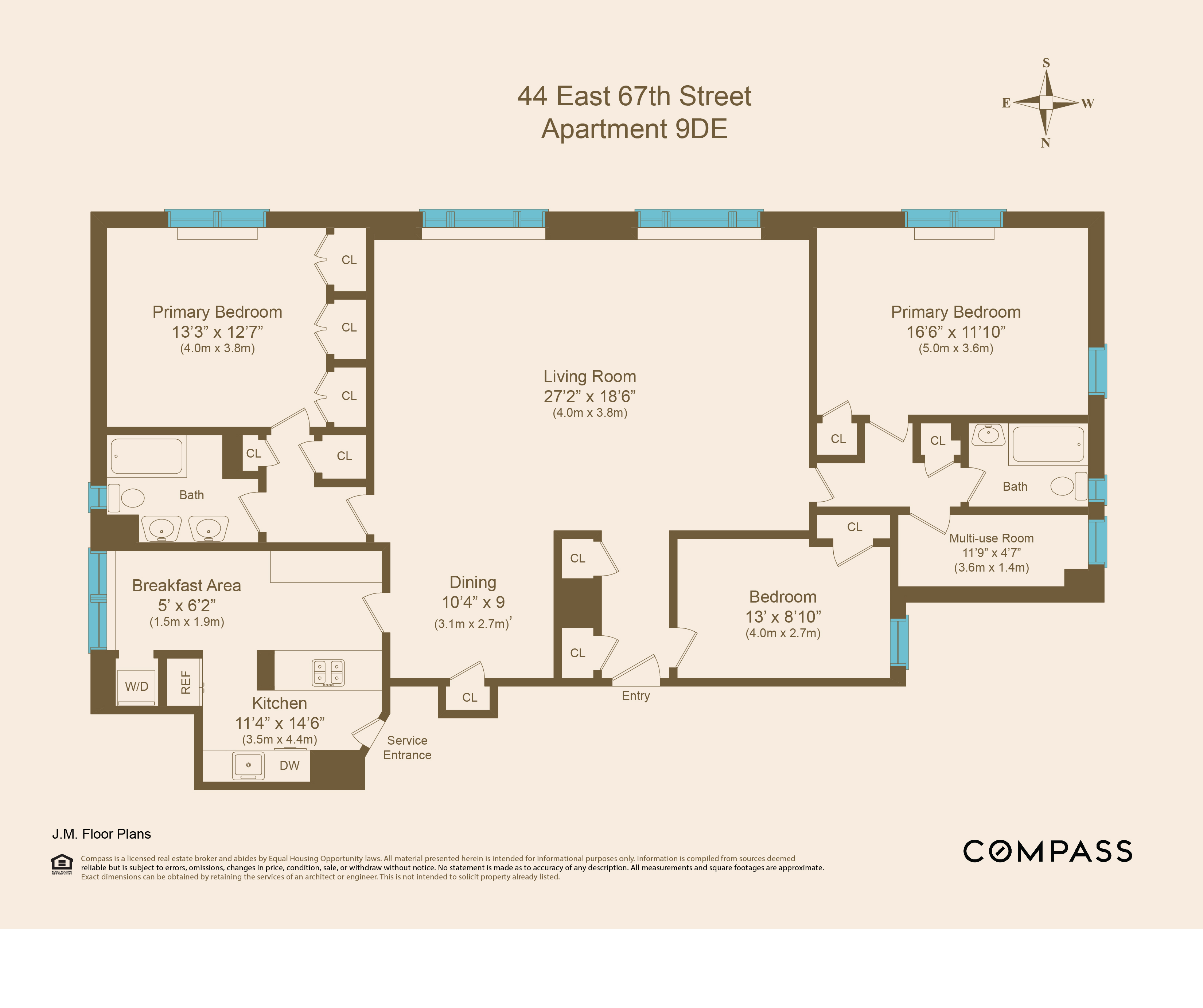 Floorplan for 44 East 67th Street, 9DE