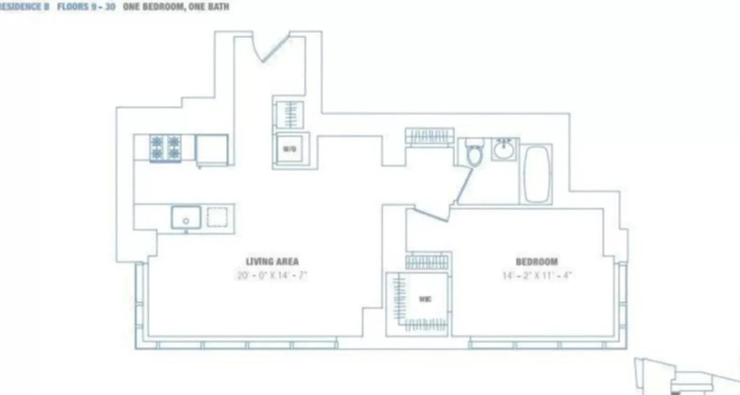 Floorplan for 306 West 48th Street, 11B